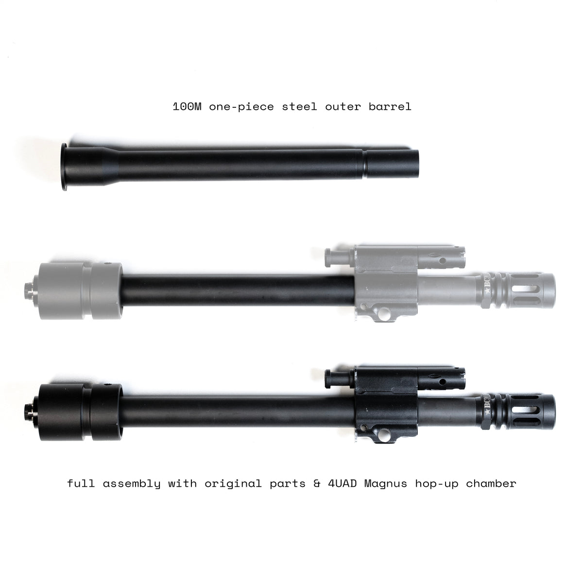 100M carbon steel outer barrel for VFC HK416A5 & 4UAD Magnus